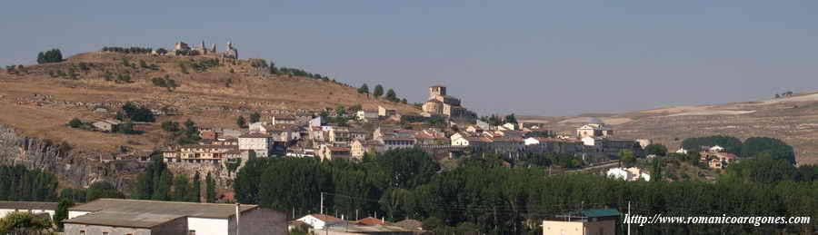 VISTA GENERAL DE FUENTIDUEÑA SOBRE LA ORILLA IZQUIERDA  DEL RÍO DURATÓN